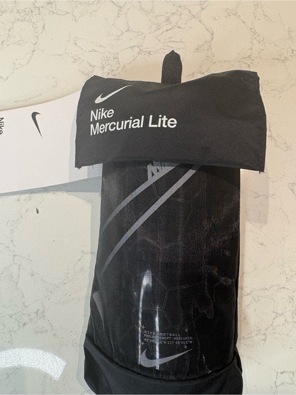 Nike Mercurial Lite Black with Silver Accents Shin Guard Sleeve